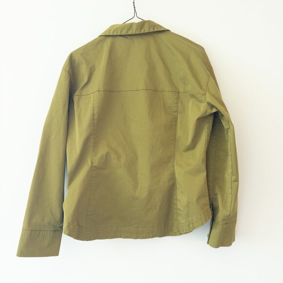 Zara Double Pocket Long Sleeve Button Up (Thick Material), Olive Green, Size M - Picture 2 of 7